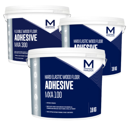3 tubs of Marldon wood floor adhesives
