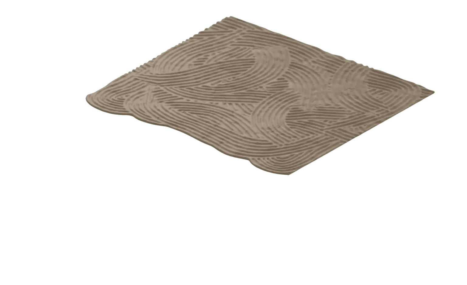 3D rendered textured diamond shape with wavy pattern