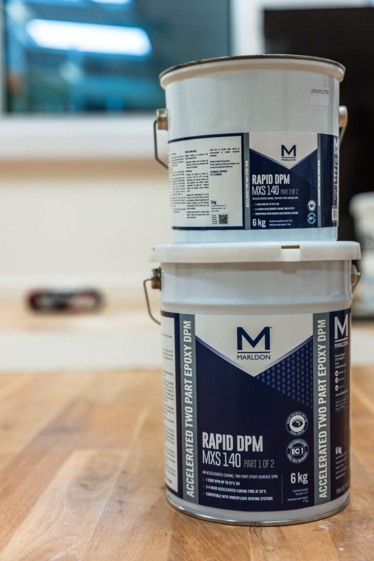 Marldon Rapid DPM MXS 140 epoxy paint two-part containers